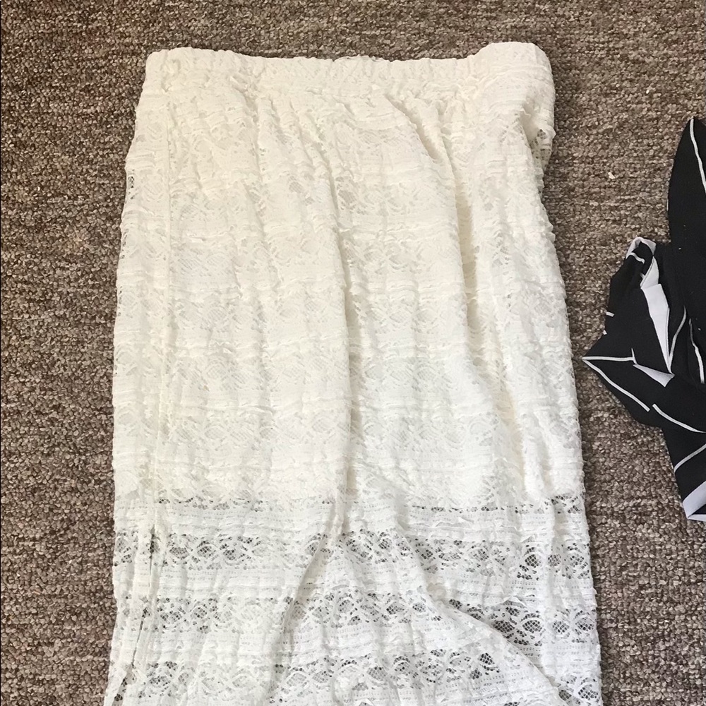 Long white skirt